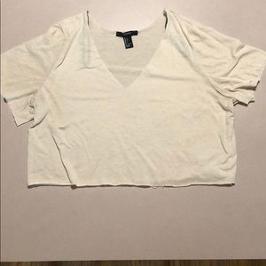 See through yellow loose crop top